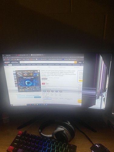 DAMAGED AOC C24G1 24" FullHD 1920 x 1080 144Hz LED LCD Curved Gaming Monitor