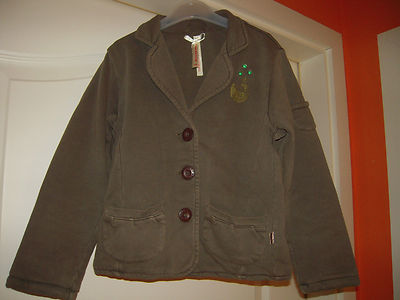 EAGER BEAVER Sweatblazer Girls khaki olive 110 Aufdruck Rücken süss stylish 