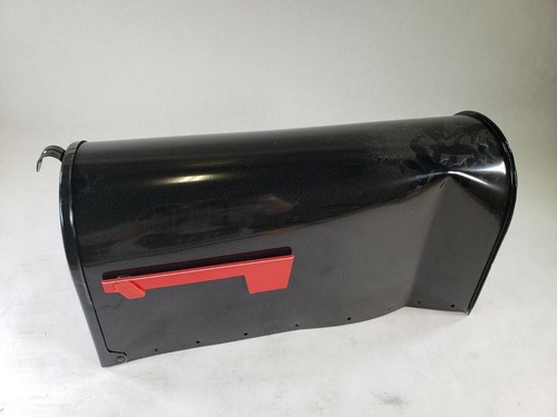 DAMAGED Solar E1600B00 Gibraltar Black Mailbox Elite Large Steel Post Mount - Picture 2 of 12