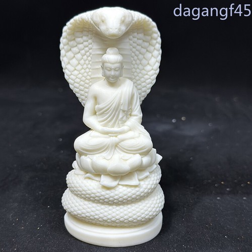 White Python Buddha Small Statue Resin Art Sculpture Chinese Feng Shui Figure - Picture 7 of 8