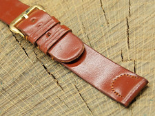 Brown Shell Cordovan w Gold Tone Buckle Vintage NOS Unused Watch Band 16mm