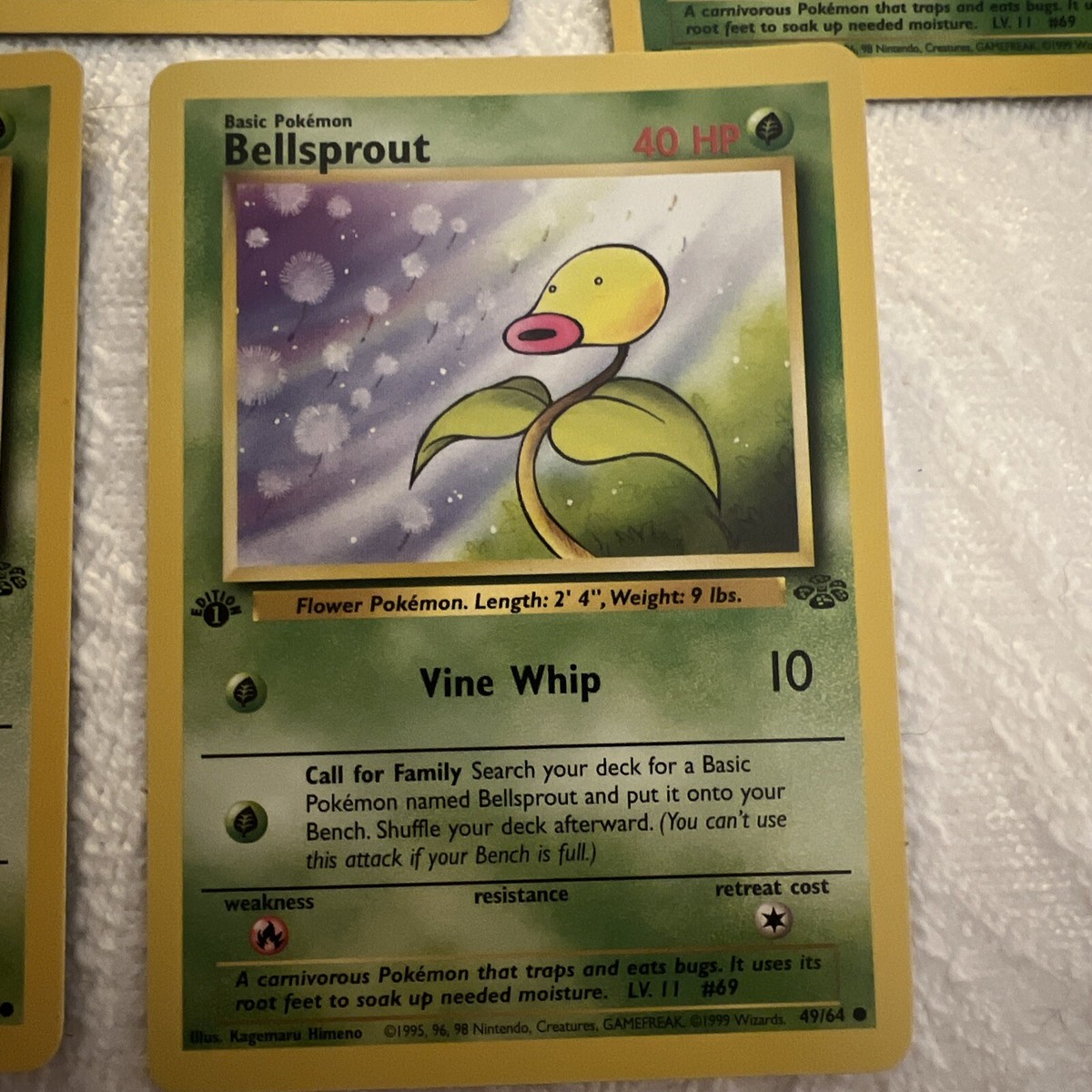 Set Of 5 Bellsprout Pokemon Cards, Jungle, 1- 1st Edition, NM | eBay