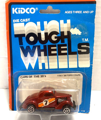 1980 Kidco Tough Wheels Cars of the 30's 118-3 Red '36 Ford Coupe NOC 1/60 HK