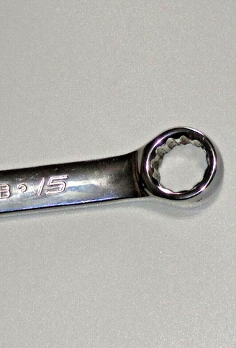 BLUE POINT BLPCWM15B, 15mm. Combo Wrench, 8.7" Long, 12 Point. *GLOSSY FINISH* - Picture 4 of 12