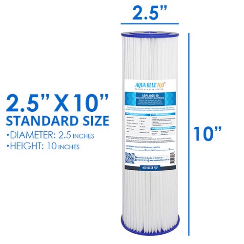 5x Poly Pleated Washable Dirt Sediment Water Filters 10 Micron 10" x 2.5" STD - Picture 4 of 13