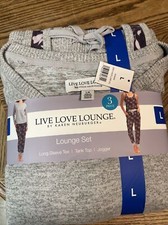 Karen Neuburger Live Love Lounge Ladies' 3-Piece Lounge Set Size L NWT