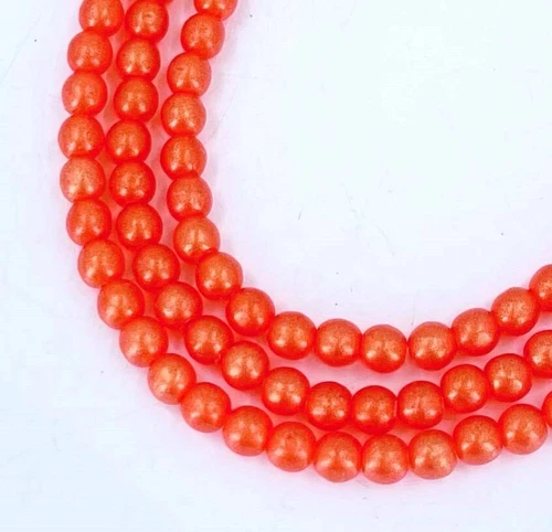 50 Czech Glass Round Beads - Sueded Gold Hyacinth 4mm