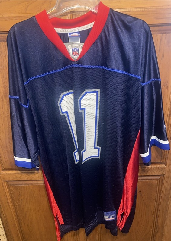 Reebok On Field Buffalo Bills Drew Bledsoe NFL Jersey Men's L Navy Blue
