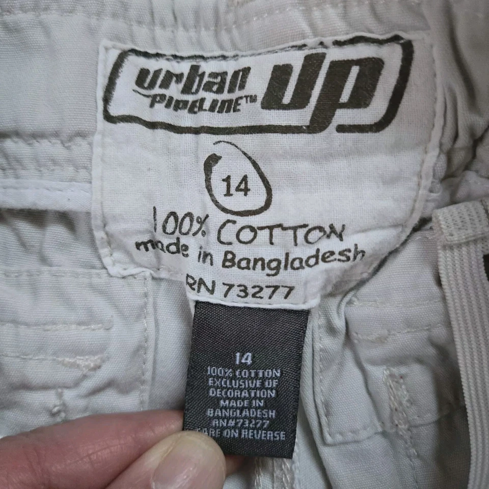 Pantalones Cortos Carga Urban Pipeline Niños 10 Bolsillos Cintura Ajustable Beige Talla 14 Foto 3 de 4