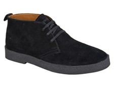 Roamers Suede Desert Boots Black 2 Eyelet Lace Up Chukka 6 7 8 9 10 11 12