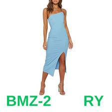 LYANER Women's Spaghetti Straps Split Slit Hem Sleeveless Zipper Bodycon,X-small