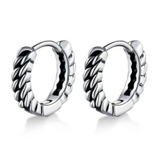 Small Silver Huggie Hoop Earrings For Men Women Surgical Steel Jewelry Gift