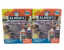 Elmer's SLIME STARTER PACK Purple COLOR GLITTER GLUE 2-CLEAR GLUE Washable x2