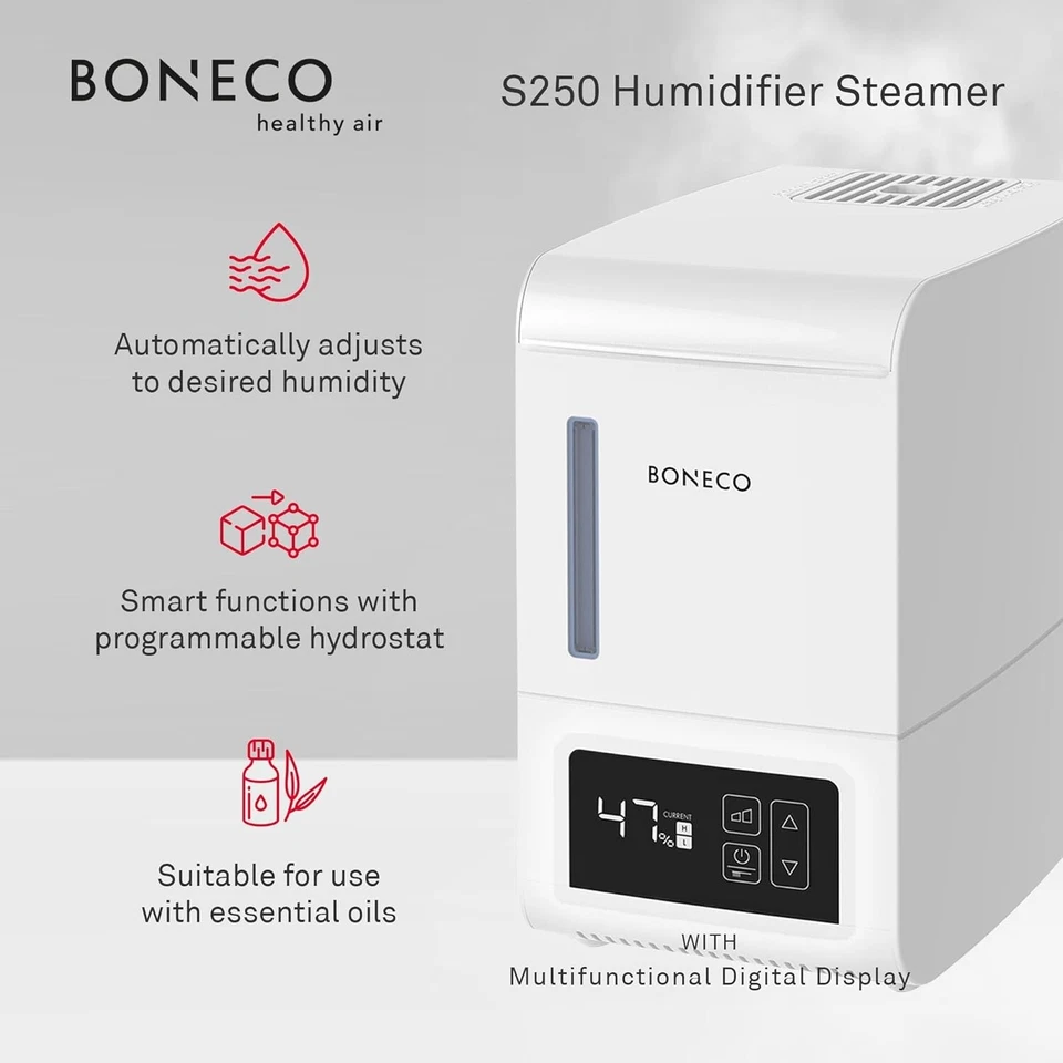 BONECO S250 Large Room Steam Humidifier with Hand Warm Mist and Digital Display - Image 2 of 2