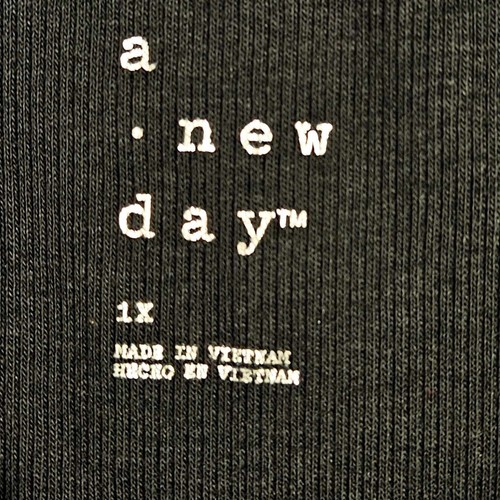 New Day Slim Fit Short Sleeve Ribbed T-Shirt Womens Plus Size 1X Stretch Black - Picture 8 of 9