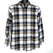 Redhead Flannel Shirt Men's Medium Brown Plaid Long Sleeve 100% Cotton