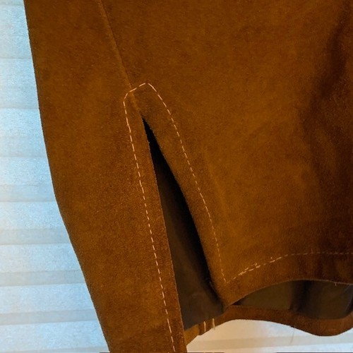 Herren Medium Vintage 1970er Sears Western braun Wildleder durchgehend Leder Hemd Jacke - Bild 9 von 22