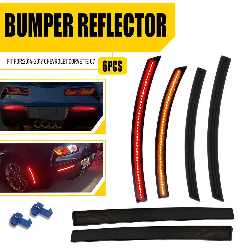 Smoked 6X LED Bumper Reflector Lights for 2014-2019 Chevy Corvette C7