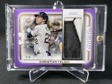 2023 Christian Yelich Topps Definitive Jumbo Relic Brewers Game-Used Patch - /5