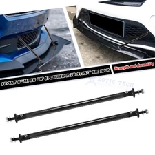 Carbon Fiber Style 7.87'' Front Bumper Lip Splitter Strut Rod Tie Bar Spoiler