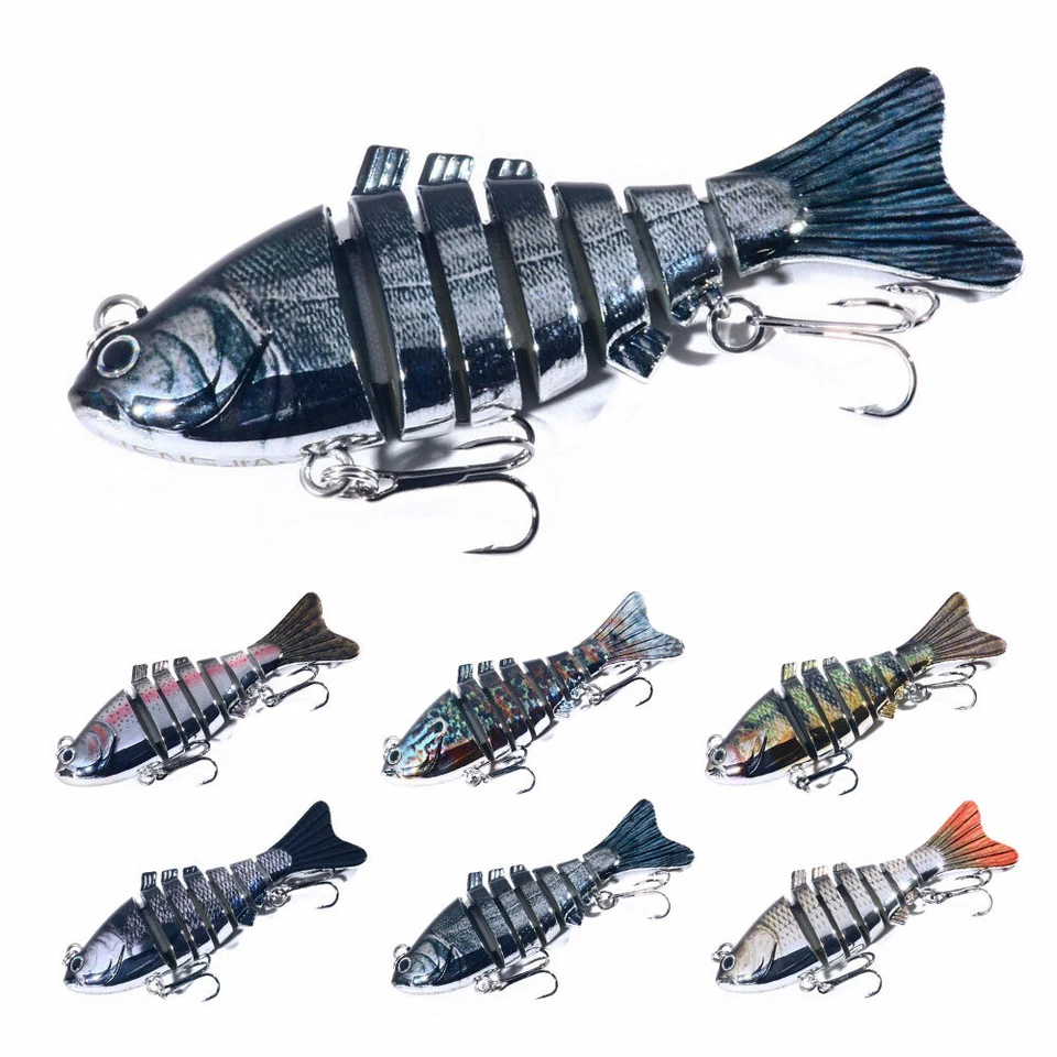 6Couleur 10CM 24G Leurre Poisson Nageur Swimbait Pêche Articulé Carnassier6# - Photo 2/4