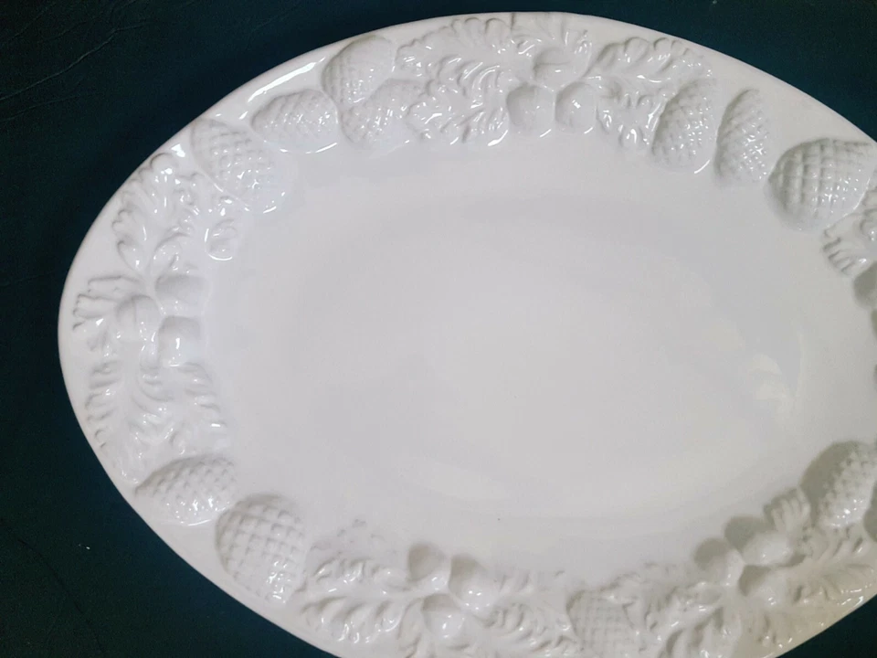 Huge Large 22.5" Tavola Bella White Oval Turkey Serving Platter Tray UNUSED - Image 2 of 4