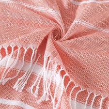 Oversized Cotton Turkish Beach Towel 74"x38", Thin Quick Dry  Sand Free, Red