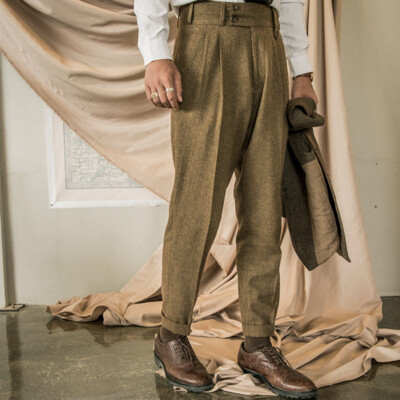 太め◎ 80s~90s Marlane 2 tuck wool slacks Vtg 80s 90s Y2K GAP Wool TARTAN PLAID HIGH WAIST Baggy Leg