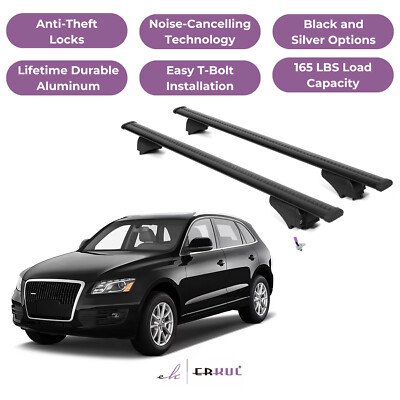 ERKUL Roof Rack Cross Bars for Audi Q5 / SQ5 2018-2025 with Flush Rails - Black