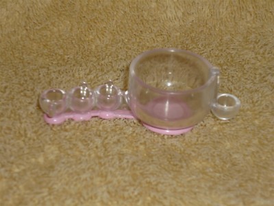 Fisher Price Loving Family Dollhouse Party Drink Pink Punch Bowl Cups