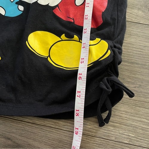 Disney Girls Black Mickey & Minnie T-Shirt Ruching Size Small 6/6X - Picture 5 of 6
