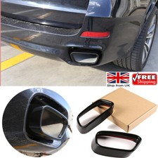 Black Steel Exhaust Muffler Tail Pipe Tip Trim For BMW X5 X6 F15 F16 2014-2018