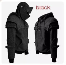 Medieval Vintage Warrior Soldier Knight Mask Armor Elbow Jacket Hoodie Sweater
