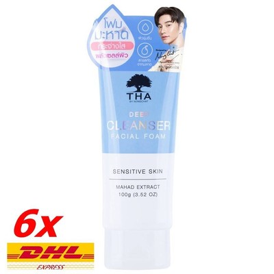 6x THA BY NONGCHAT Deep Cleanser Facial Foam deeply cleanses dirt face 100g.