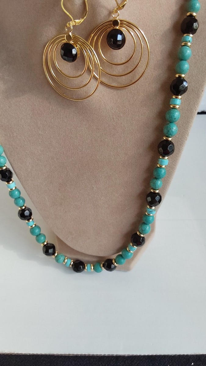 black dress turquoise jewelry Just a gal and her favorite black dress, but let's be realthe turquoise jewelry steals the show! Feeling fabulous! #StyleInspo #JewelryGoals #littleblackdresses #TurquoiseJewelry