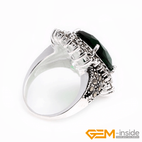 Natural Oval Gemstone Marquis Marcasite Beads Silver Jewelry Ring Size #6#8 Gift - Picture 51 of 55