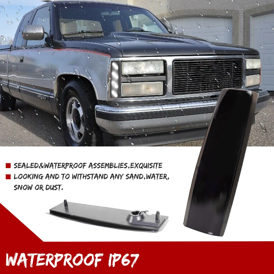 Luces de esquina marcadoras laterales delanteras blancas para lente de humo para 88-93 GMC K1500 K2500 K3500 Foto 4 de 4