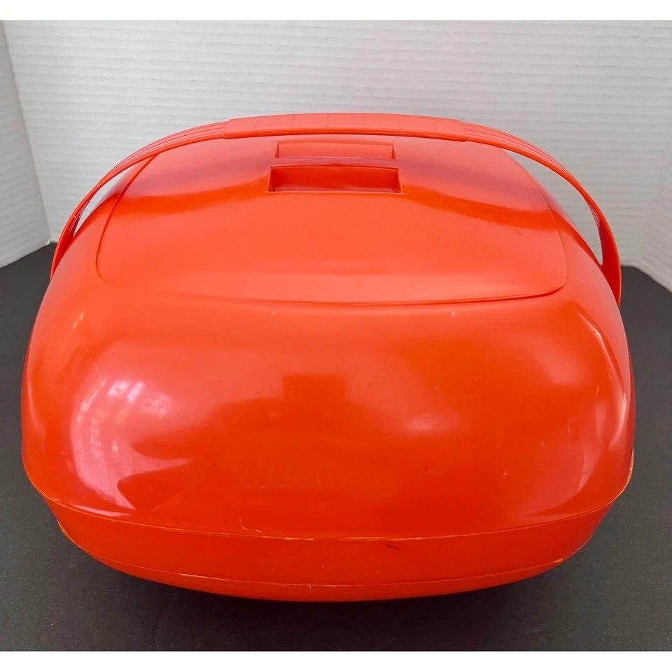 VTG 1960s/70s Plastic Picnic Caddy, Orange Space Age Atomic - Imagem 2 de 4