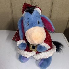 Disney Winnie The Pooh 12" Eeyore Dressed As Santa Plush NWT Santa Helpers