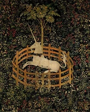 Unicorn Tapestry Medieval Art Reproduction Giclee Print on Fine Art Paper