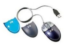 HP Tri-Cover Optical 3-Button Travel Wheel Mouse USB NEW