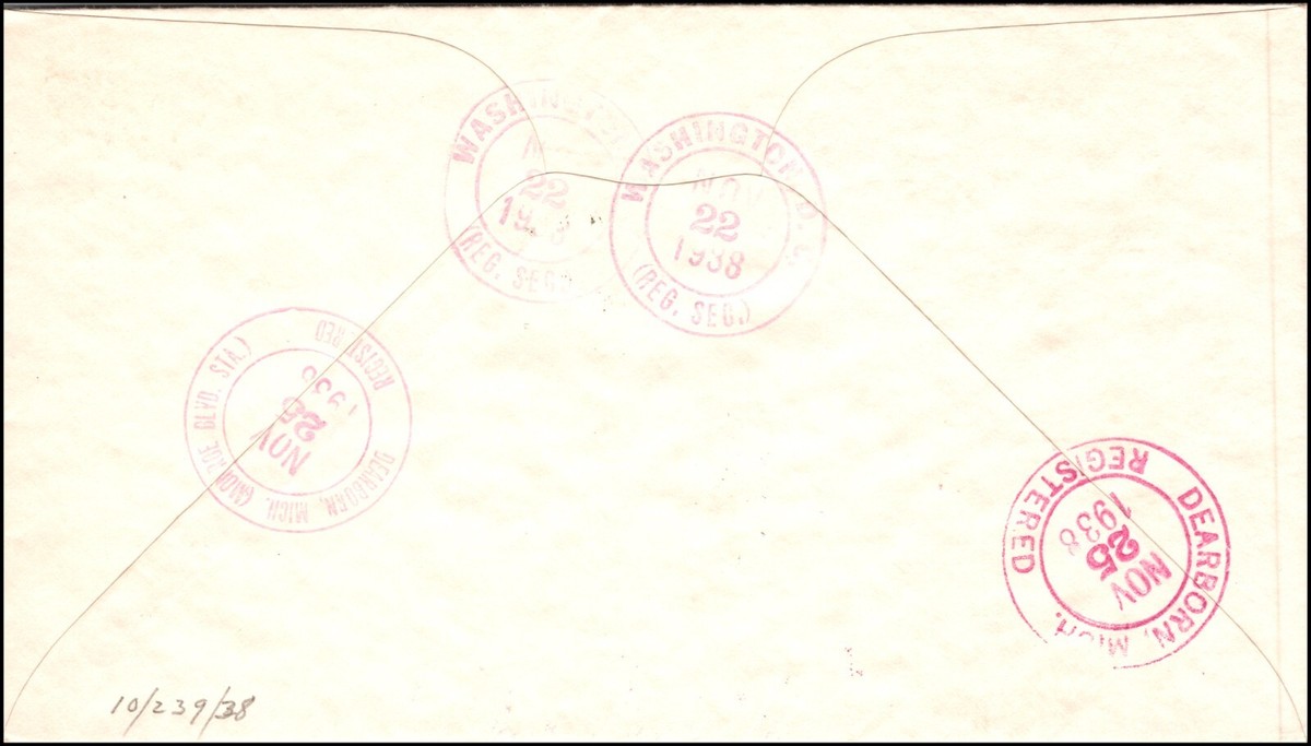 Scott 827 22 Cents Cleveland Detroit Ludwig FDC Typed Address