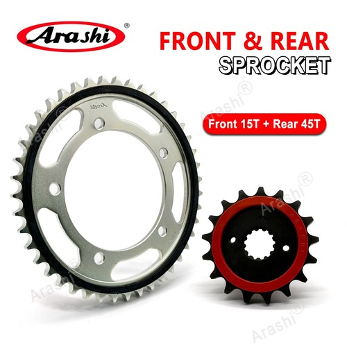 Rubber Cushioned Front 15T Rear 45T Sprocket For Kawasaki Z800 Z800e 2013 - 2016 - Foto 1 di 8