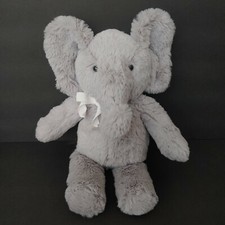 Pottery Barn Kids Gray Elephant Plush Stuffed Animal Toy with Bow PBK 12"