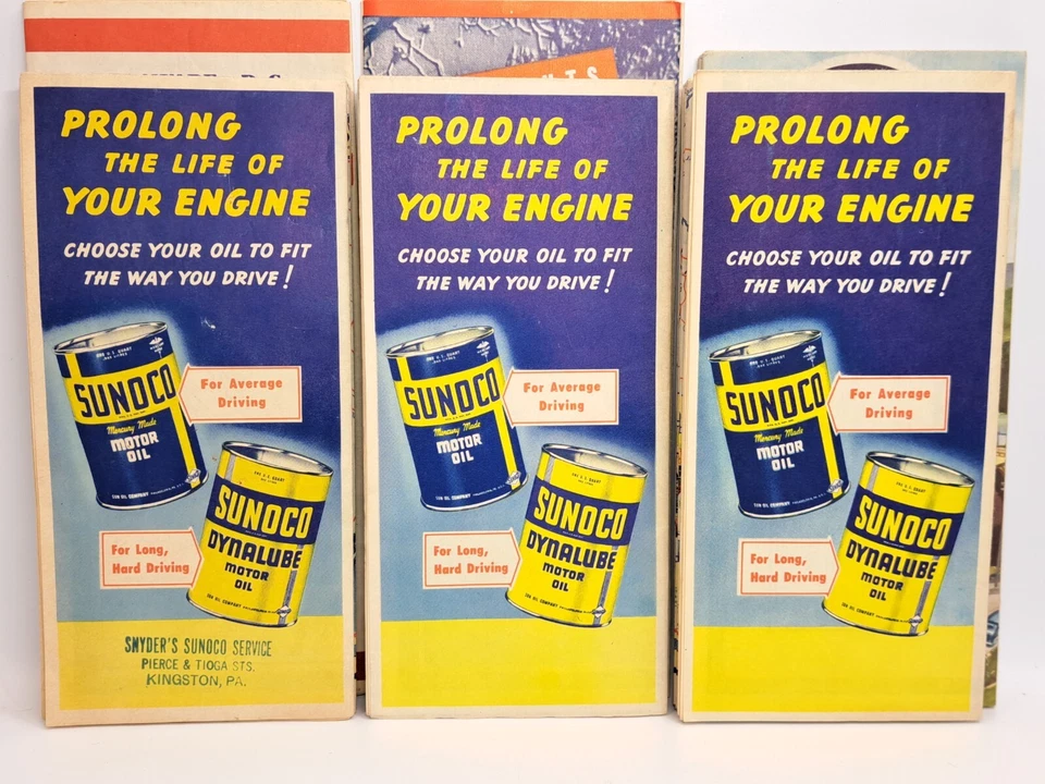 VTG SET OF 5 SUNOCO ESSO AMOCO OIL CORP ROAD MAPS W/ SCENIC TRAVEL GUIDES - Image 3 of 4