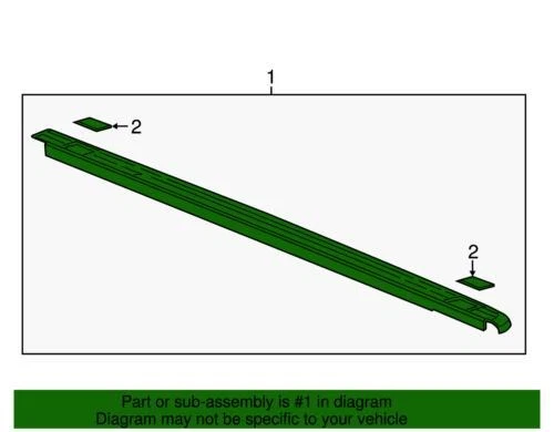 Genuine GM 2009-2014 Chevrolet Silverado 2500 3500 HD Truck Bed Molding 17802472 - Image 2 of 2