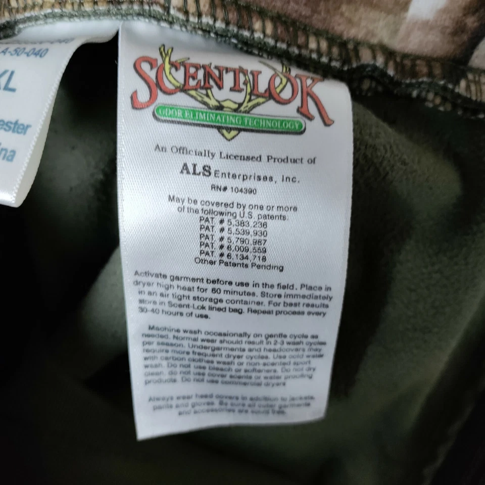 Scent Blocker Men XL Camo Camouflage Cargo Hunting Long Pants - Image 3 of 4