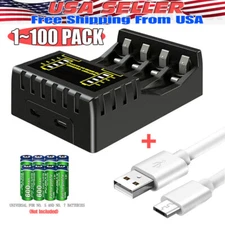 Universal USB Battery Charger 100%Fast Charger AA AAA Rechargeable Batteries lot