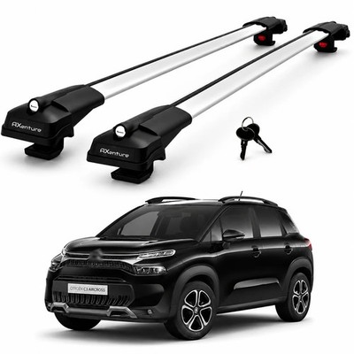 2X Roof Bars for Citroen C3 Aircross 2017-2024 Lockable Roof Rack Cross Bar Grey