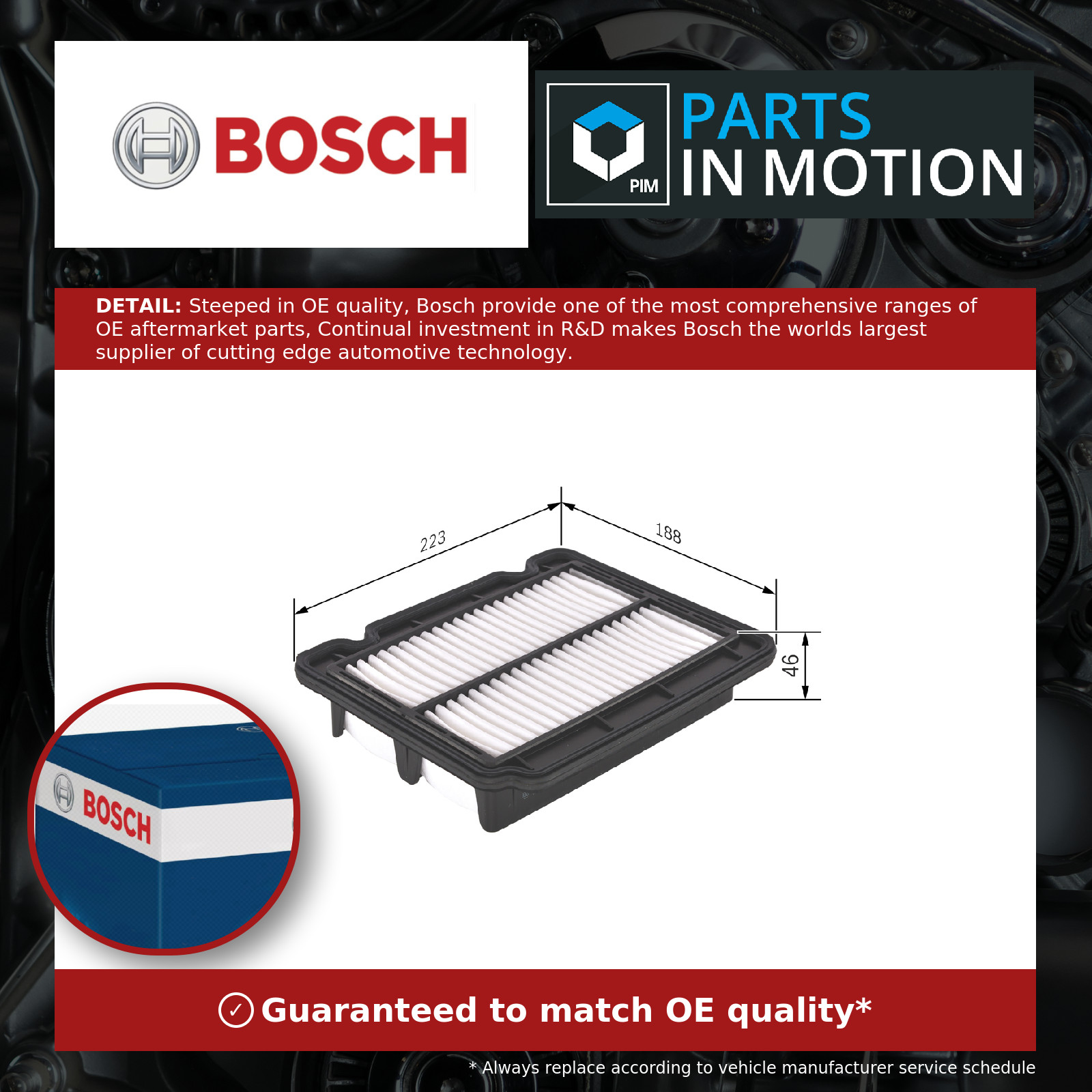 BOSCH Air filter CHEVROLET,DAEWOO F 026 400 043 42386928,96536696,96536697 Engine air filter,Engine filter 42386928,96536696,96536696D,96536697 - Image 8